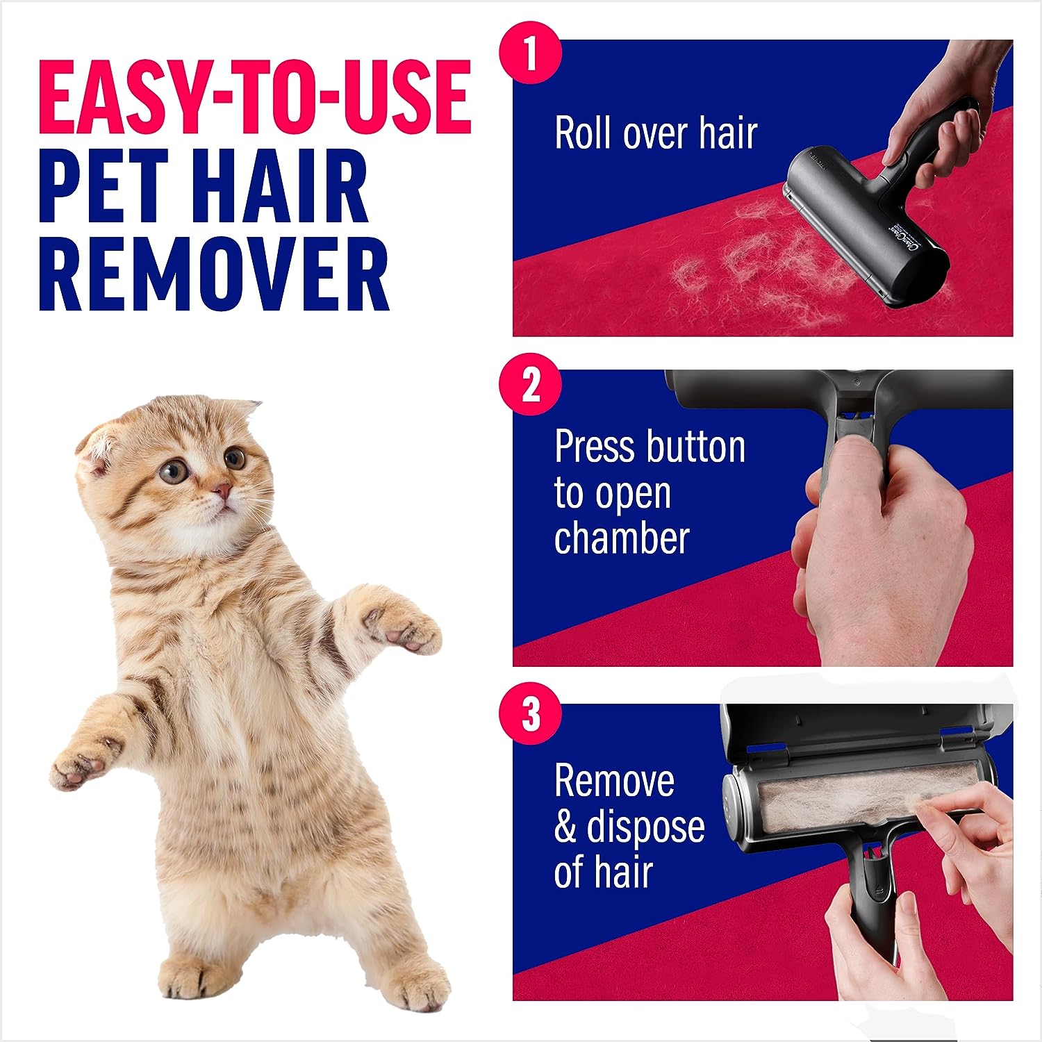 Easy to use pet hair remover.